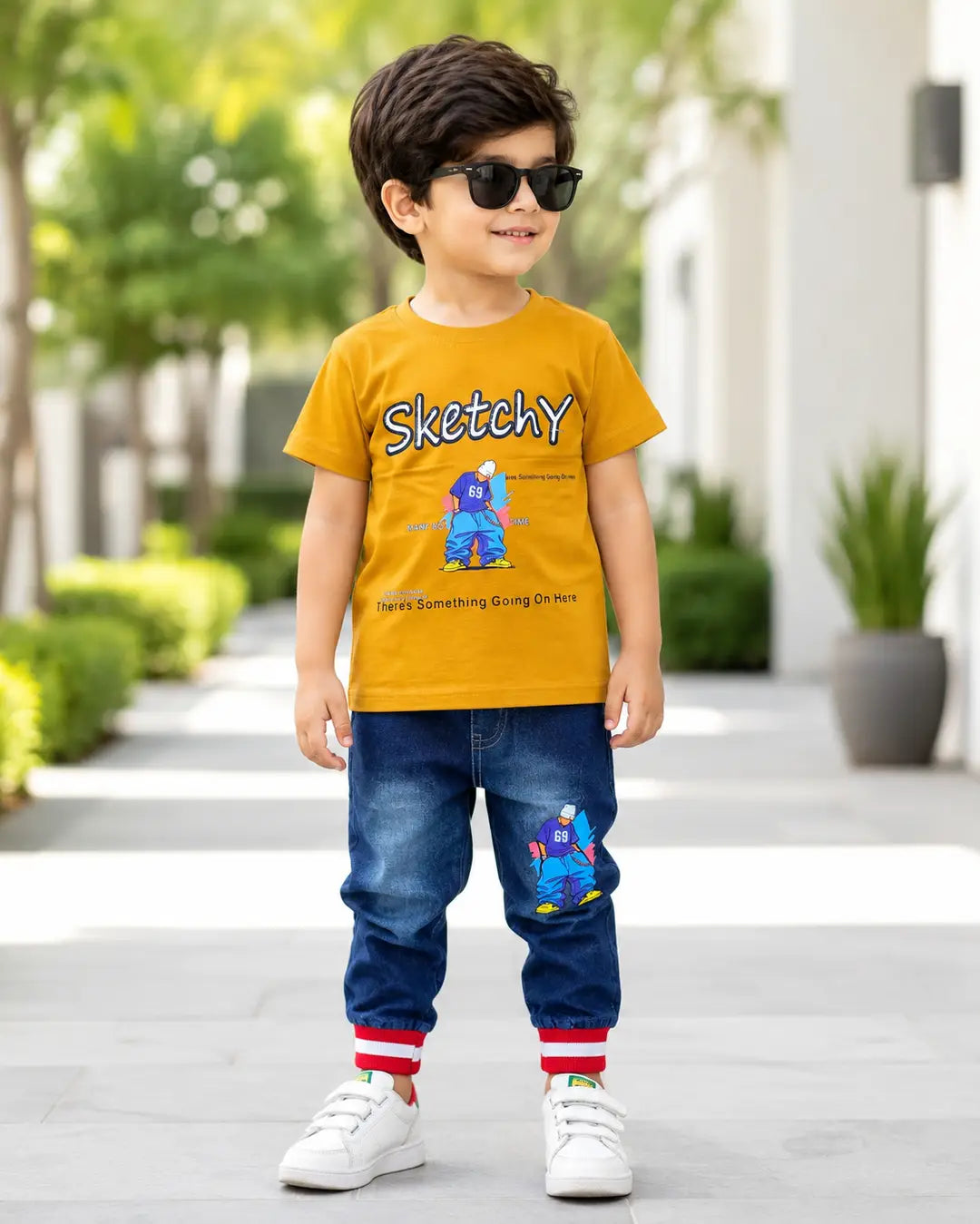 Boys Printed Shirt & Pants Set