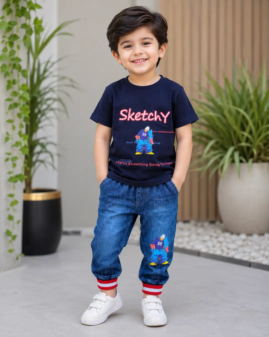 Boys Printed Shirt & Pants Set