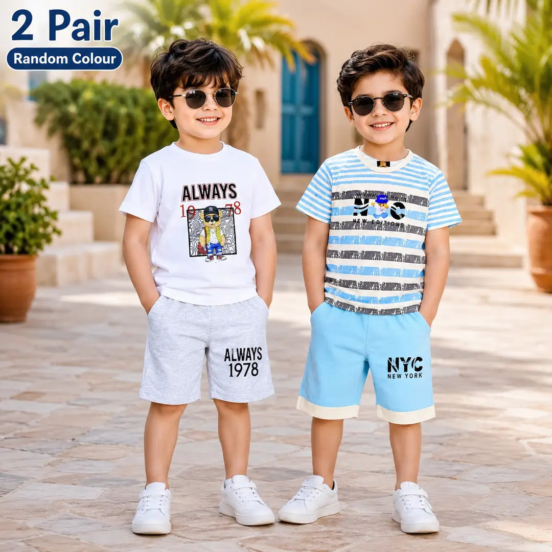 Boys Cotton Jersey Shirt & Shorts Set