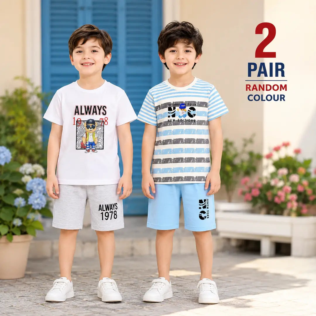 Boys Cotton Jersey Shirt & Shorts Set
