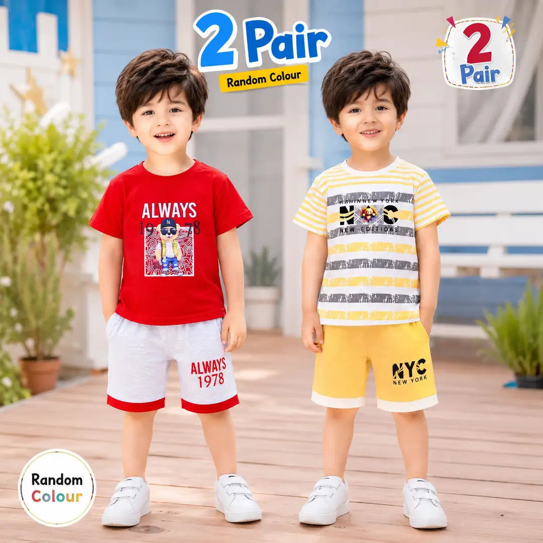 Boys Cotton Jersey Shirt & Shorts Set