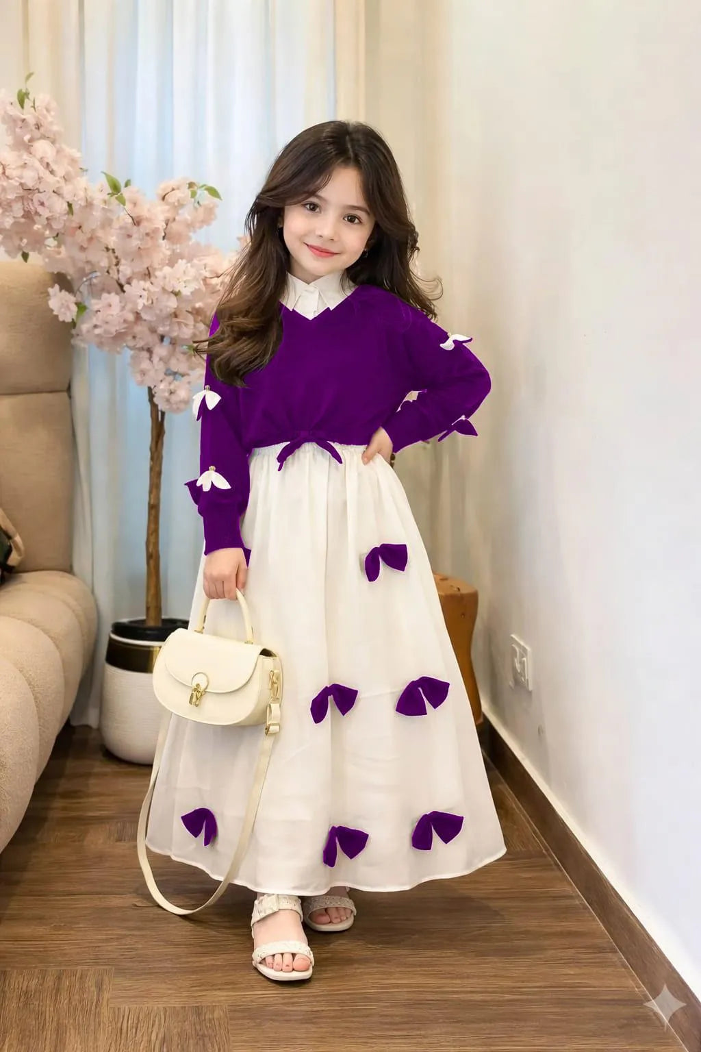 Girls Bow Top & Maxi Set