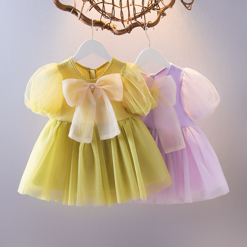 Girls Chiffon Bow Dress