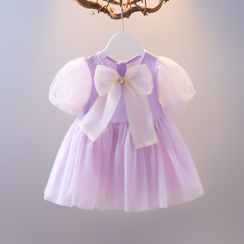 Girls Chiffon Bow Dress