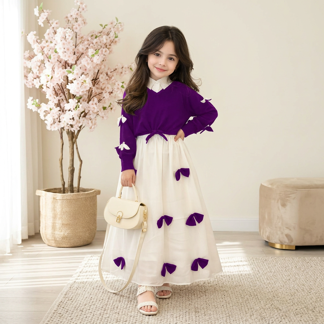 Girls Bow Top & Maxi Set